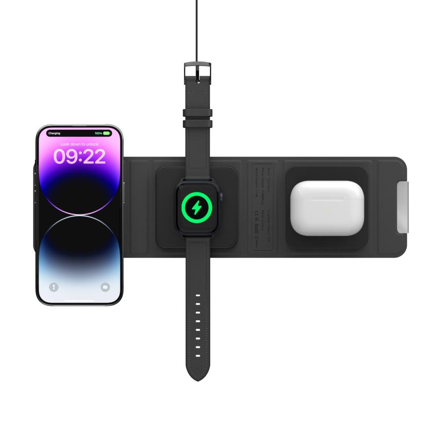 Складная зарядная станция с поддержкой MagSafe SwitchEasy TrioCharge для iPhone, AirPods и Apple Watch